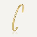 Zircon Gold-Plated Copper Cuff featuring micro-pavé zircon beads on a 14K gold-plated open copper bracelet from junejewelry.com—factory price, free shipping.