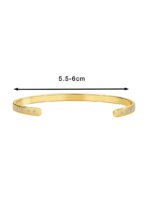 French Minimalist Gold Cuff featuring an open high‑polish 14K gold‑plated copper bracelet with a micro‑pavé zircon accent from junejewelry.com—factory price, free shipping.