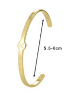 Wholesale European-style minimalist initial cuff bracelet featuring a 14k gold plated copper design from junejewelry.com