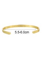 Wholesale European-style minimalist wishes cuff bracelet featuring a 14k gold plated copper design from junejewelry.com