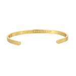 Wholesale European-style minimalist wishes cuff bracelet featuring a 14k gold plated copper design from junejewelry.com