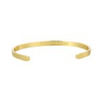 Wholesale European-style minimalist wishes cuff bracelet featuring a 14k gold plated copper design from junejewelry.com
