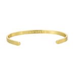Wholesale European-style minimalist wishes cuff bracelet featuring a 14k gold plated copper design from junejewelry.com