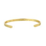 Wholesale European-style minimalist wishes cuff bracelet featuring a 14k gold plated copper design from junejewelry.com