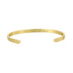 Wholesale European-style minimalist wishes cuff bracelet featuring a 14k gold plated copper design from junejewelry.com