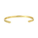 Wholesale European-style minimalist wishes cuff bracelet featuring a 14k gold plated copper design from junejewelry.com