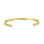 Wholesale European-style minimalist wishes cuff bracelet featuring a 14k gold plated copper design from junejewelry.com