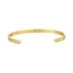 Wholesale European-style minimalist wishes cuff bracelet featuring a 14k gold plated copper design from junejewelry.com