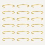 Wholesale European-style minimalist wishes cuff bracelet featuring a 14k gold plated copper design from junejewelry.com