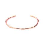 Wholesale European-style irregular lava cuff bracelet featuring a 14k gold plated copper design from junejewelry.com