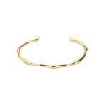 Wholesale European-style irregular lava cuff bracelet featuring a 14k gold plated copper design from junejewelry.com