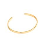 Wholesale European-style minimalist open cuff bracelet featuring a 14k gold plated copper design from junejewelry.com