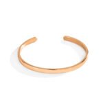 Wholesale European-style minimalist open cuff bracelet featuring a 14k gold plated copper design from junejewelry.com