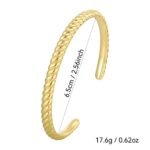 Wholesale European-style minimalist twisted cuff bracelet featuring a 14k gold plated copper design from junejewelry.com