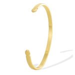 Wholesale European-style minimalist arrow cuff bracelet featuring a 14k gold plated copper design from junejewelry.com