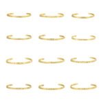 Wholesale European-style minimalist patterned cuff bracelet featuring a 14k gold plated copper design from junejewelry.com