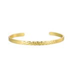 Wholesale European-style minimalist patterned cuff bracelet featuring a 14k gold plated copper design from junejewelry.com