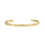 Wholesale European-style minimalist patterned cuff bracelet featuring a 14k gold plated copper design from junejewelry.com