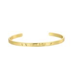 Wholesale European-style minimalist patterned cuff bracelet featuring a 14k gold plated copper design from junejewelry.com