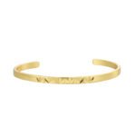 Wholesale European-style minimalist patterned cuff bracelet featuring a 14k gold plated copper design from junejewelry.com