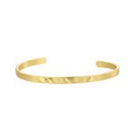 Wholesale European-style minimalist patterned cuff bracelet featuring a 14k gold plated copper design from junejewelry.com