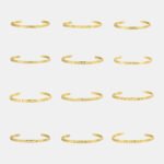 Wholesale European-style minimalist patterned cuff bracelet featuring a 14k gold plated copper design from junejewelry.com