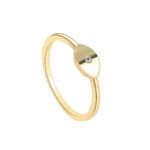 Wholesale European-style minimalist Evil Eye ring featuring an 18k gold plated copper design from junejewelry.com
