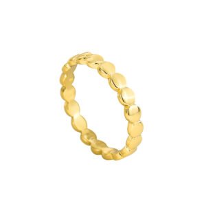 Wholesale European-style minimalist circle ring featuring an 18k gold plated copper design from junejewelry.com