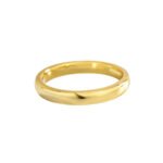 Wholesale Gold Band Ring in minimalist round arc design, real gold plated brass with high-polish finish, sizes 6-9, from junejewelry.com.