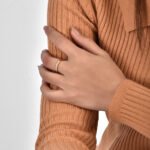 Wholesale 3 stone ring featuring a classic design with 18K gold plated copper and CZ stones from junejewelry.com