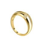 Wholesale Croissant Dome Ring in 18K gold-plated brass with glossy wide-band design, available in sizes 6 to 9 from junejewelry.com.