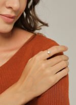 Gold Heart Zircon Ring featuring a heart‑shaped zircon on a 18K gold‑plated copper band from junejewelry.com—factory price, free shipping.