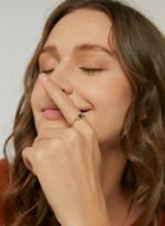 Court-Style Emerald Zircon Ring featuring an emerald-cut zircon and pavé zircon accents on a 18K gold-plated copper band from junejewelry.com—factory price, free shipping.