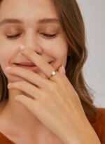 Green Zircon Opal Ring featuring a square green zircon and opal accents on a 18K gold‑plated copper open band from junejewelry.com—factory price, free shipping.