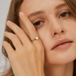 Green Zircon Opal Ring featuring a square green zircon and opal accents on a 18K gold‑plated copper open band from junejewelry.com—factory price, free shipping.