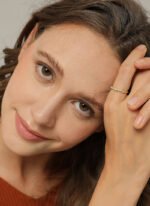 Blue Opal Zircon Ring featuring a round blue opal and zircon accents on a 14K gold‑plated copper band from junejewelry.com—factory‑direct pricing, free shipping.