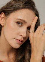 Blue Opal Zircon Ring featuring a round blue opal and zircon accents on a 14K gold‑plated copper band from junejewelry.com—factory‑direct pricing, free shipping.