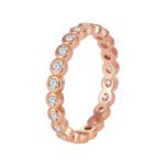 Minimal Gold Pave Ring featuring an 18K gold‑plated copper band fully covered in micro‑pavé white zircon from junejewelry.com—factory-direct price, free shipping.