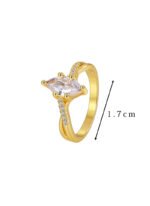 Wholesale marquise CZ ring featuring an elegant design with 18k gold plated copper and a marquise-cut CZ stone from junejewelry.com