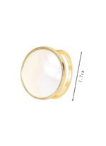 Wholesale European-style minimalist shell ring featuring an 18k gold plated copper design from junejewelry.com