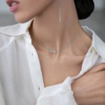 Wholesale Infinity Silver Set, 925 sterling silver, inlaid with zircons, includes necklace and bracelet, INS style niche high-end design, from junejewelry.com.