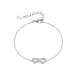 Wholesale Infinity Silver Set, 925 sterling silver, inlaid with zircons, includes necklace and bracelet, INS style niche high-end design, from junejewelry.com.