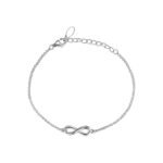 Wholesale Infinity Silver Set, 925 sterling silver, inlaid with zircons, includes necklace and bracelet, INS style niche high-end design, from junejewelry.com.