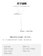 Wholesale sterling silver Y necklace with 925 long chain and zircon pendant – platinum plated minimalist jewelry from JuneJewelry.com