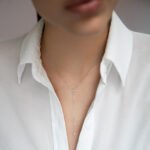 Wholesale sterling silver Y necklace with 925 long chain and zircon pendant – platinum plated minimalist jewelry from JuneJewelry.com