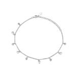 Wholesale Pearl Set, including 925 sterling silver bracelet, necklace, pearl pendant, and anklet, inlaid with zircons, INS style design, from junejewelry.com.