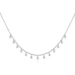 Wholesale Pearl Set, including 925 sterling silver bracelet, necklace, pearl pendant, and anklet, inlaid with zircons, INS style design, from junejewelry.com.