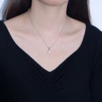 Sterling silver minimalist pearl pendant necklace with natural freshwater pearl – 18K gold or platinum plated from JuneJewelry.com
