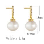 Wholesale Zircon Pearl Drop earrings, S925 sterling silver, with natural freshwater pearls and zircons, French niche design, ideal for cross-border fashion jewelry wholesale from junejewelry.com.