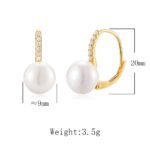 Wholesale Pearl Leverback Earrings, S925 sterling silver, with natural freshwater pearls, available in 18K gold or platinum plating, ideal for fashion jewelry wholesale from junejewelry.com.
